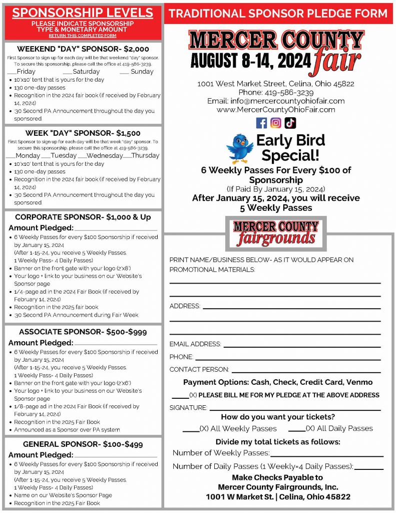 SPONSORSHIP Mercer County Fairgrounds